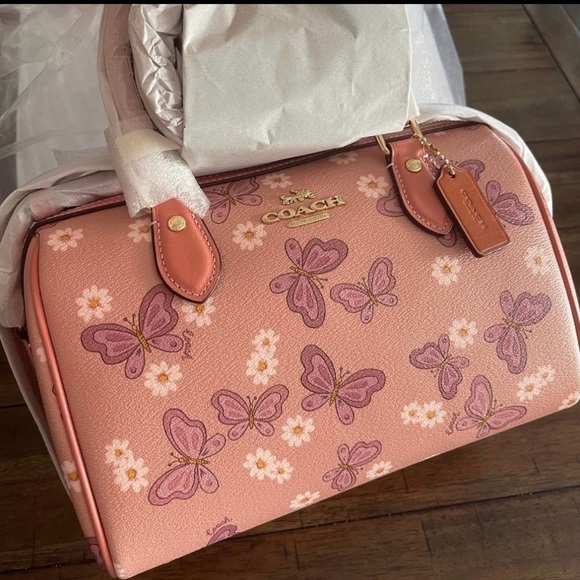 NEW Rowan COACH Satchel With Lovely. Butterfly Print - Picture 5 of 11